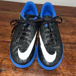 Youth Nike Duke Royal Blue Black Swoosh Hypervenom X Indoor Soccer Shoes 1Y Kids
